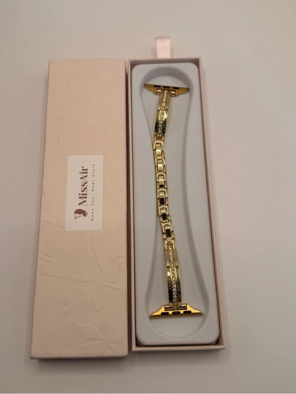 Apple Watch Stainless Steel Gold & Diamond Braclet Band